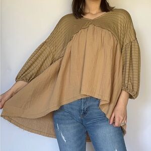 Tan half sleeve top (new & never worn)